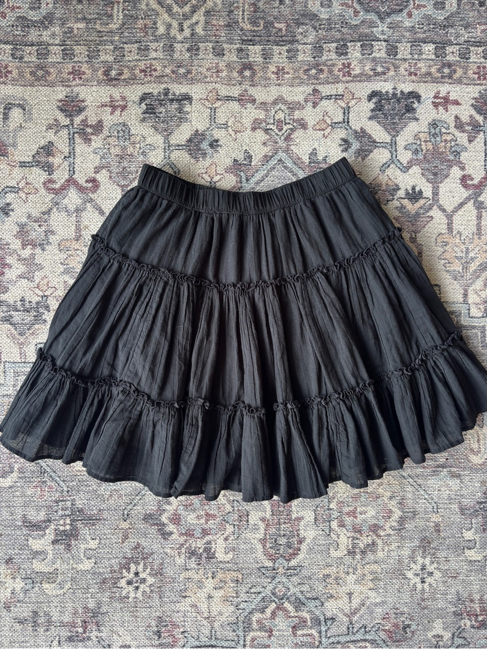 American Eagle Black Tiered Ruffle Skirt - Women